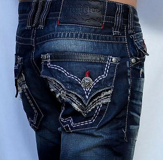 Remetee by Affliction Mens Denim SLASHER UPTOWN Jeans Distressed 