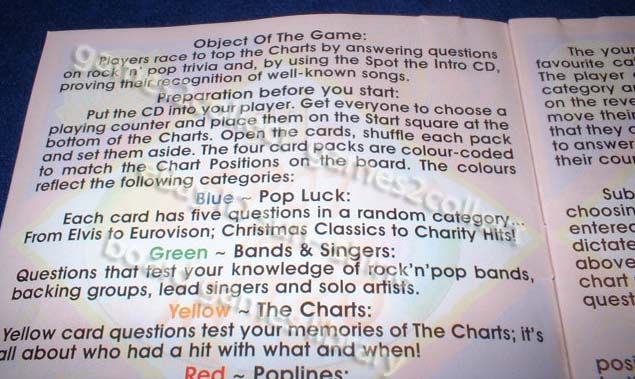 Spot the intro board game with song music clips on CD  