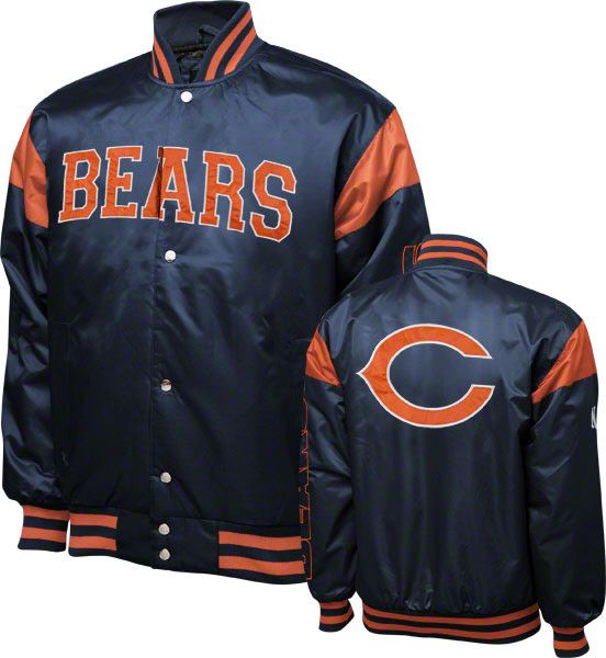 Chicago Bears Navy Nylon Satin Jacket  