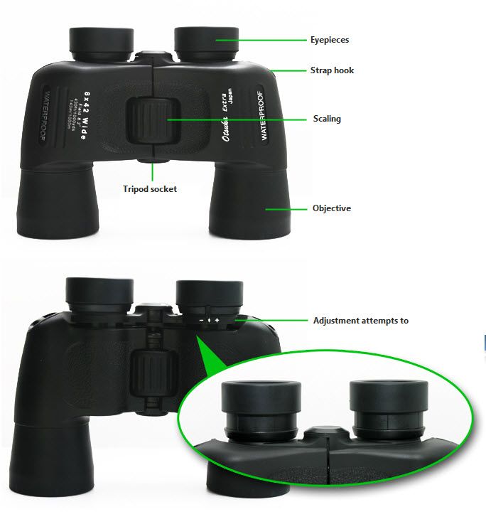 Otsuka 8x42mm WP Porro Prism Waterproof Binoculars  