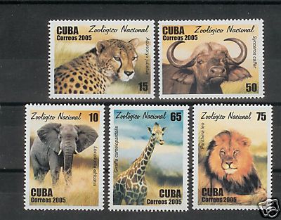 CUBA 2005 NATIONAL ZOO LION TIGER SET SC 4508 12 MNH  