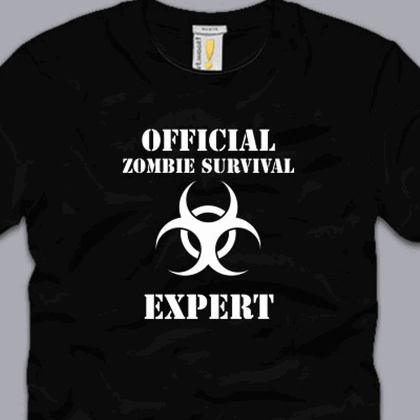 OFFICIAL ZOMBIE SURVIVAL EXPERT T SHIRT 3XL funny brains dead walking 