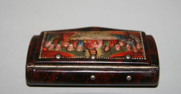 SNUFF BOX WITH BEAUTIFUL PAINTING THE LAST SUPPER, 1820  