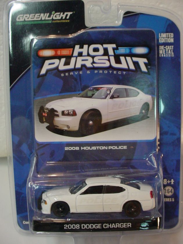 2008 HOUSTON POLICE★08 DODGE CHARGER★White★Greenlight Hot 