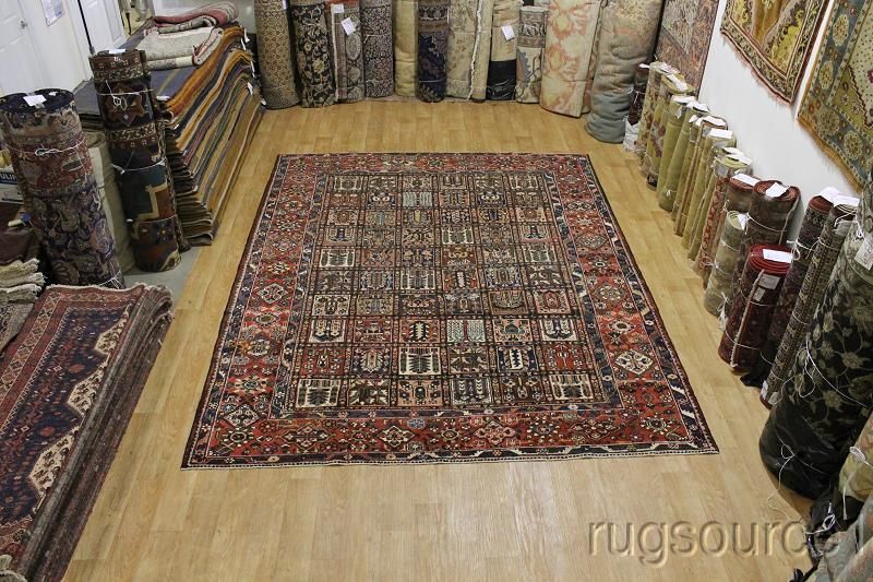 LARGE ANTIQUE 10X13 BAKHTIARI PERSIAN ORIENTAL AREA RUG WOOL CARPET 