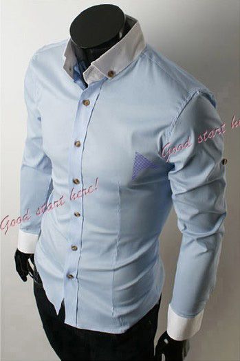 Leisure Style 3 Colors Mens Casual Shirt Slim Fit Stylish Dress Shirts 