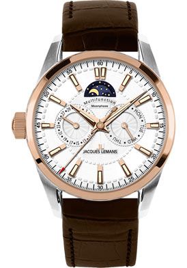 JACQUES LEMANS Watch 1596D Mens Liverpool Moon Phase  