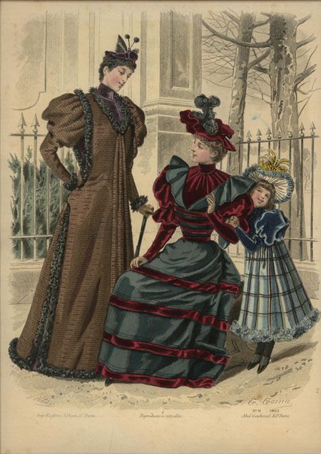 ORIGINAL REVUE DE LA MODE Hand colored engravings 1893  