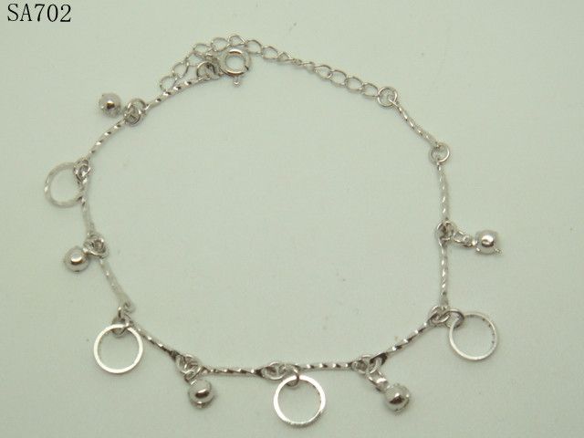   silver charm dangle Bracelet Bangle Ankle foot chain 18cm sa702  