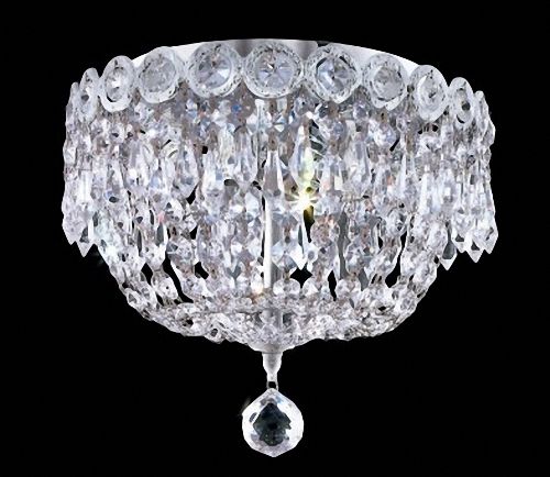   Flush Mount Hallway Crystal Chandelier Light Fixture Gold  