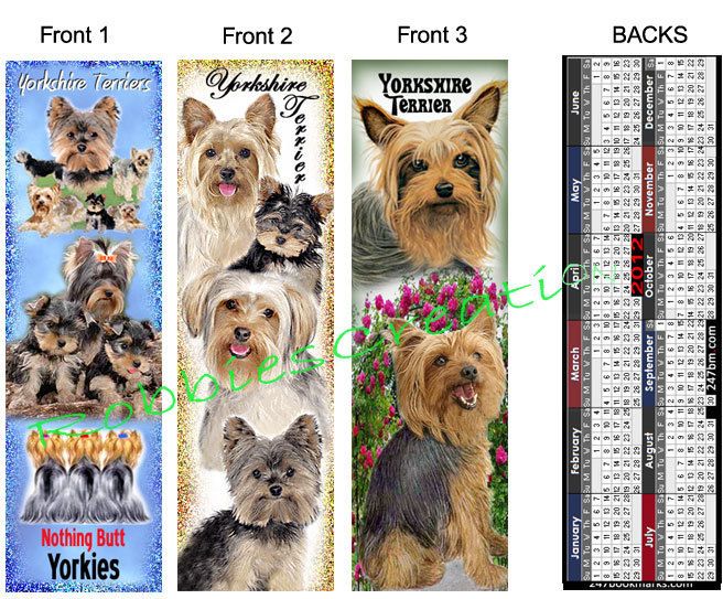LOT YORKIE 2012 CALENDAR Yorkshire Terriers Bookmarks Wallet Purse 