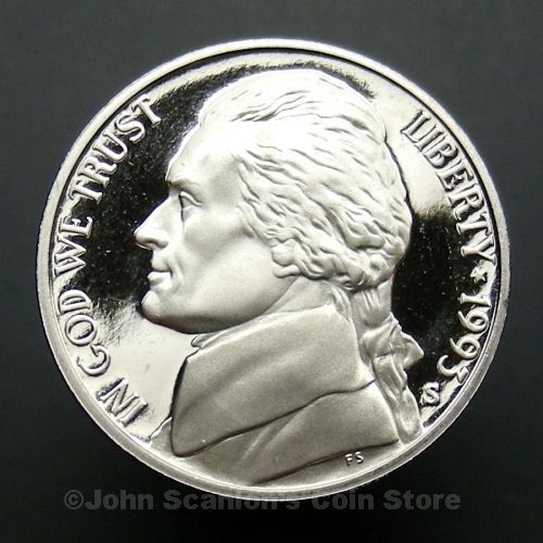 1993 S Jefferson Nickel   Gem Proof Deep Cameo  