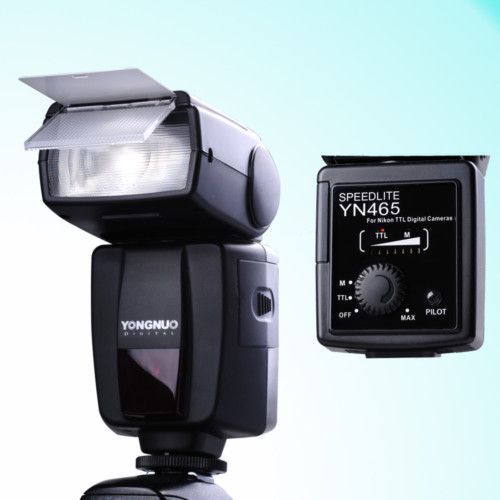 Metal Hot Shoe YN 465 flash for Nikon D3000 D90 D80 D60  