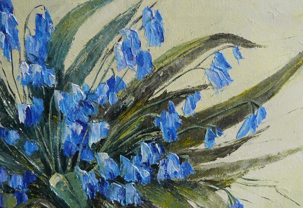 Virbickiene art original oil painting SPRING FLOWERS  