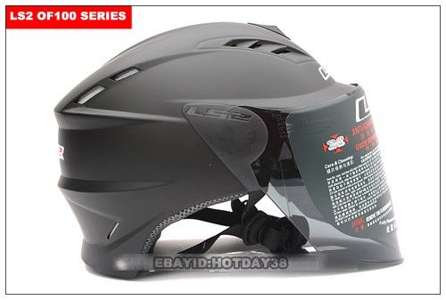 Motorcycle Helmet Open Half Face Flip Up Visor Matt BLK  