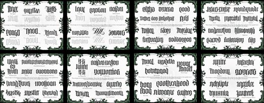 Wow Tattoos Ambigram Tattoo Flash Set #4 Words+Phrases  