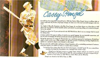 Casey Stengel New York Mets  1970s 18  x 24  Coke Poster  