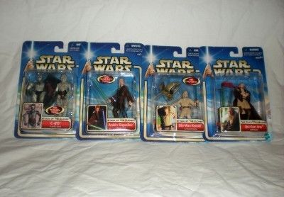 LOT of FOUR (4) STAR WARS  AOTC C 3PO, ANAKIN, OBI, QUI  