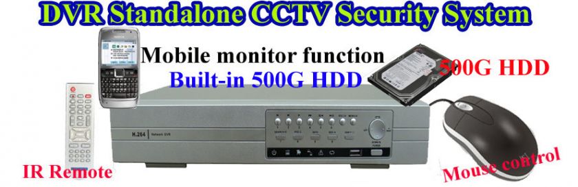 4Ch 500G Network DVR H.264 CCTV security Camera system  