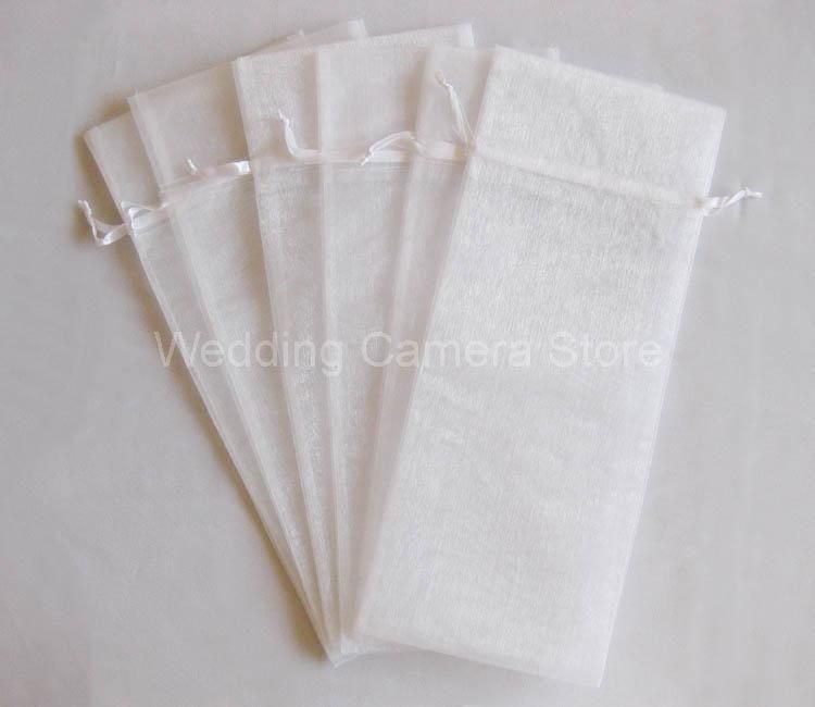 12 white Organza Bags   Bottle/Wine bags,Gift bag 6x14  