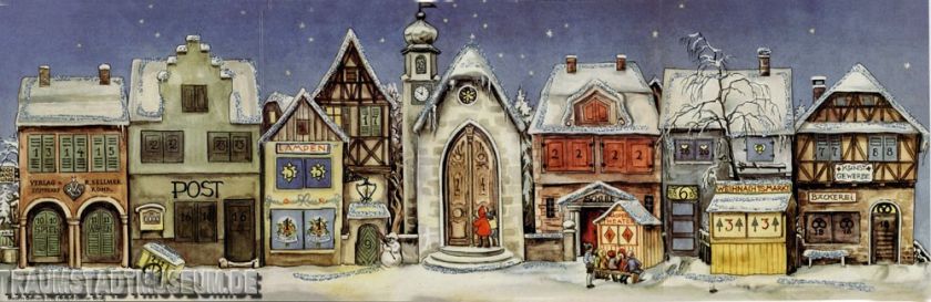 Die Kleine Stadt Panorama Adventskalender 1946 Reprint  