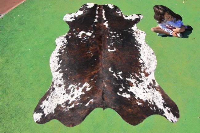 New Cowhide Rug Cowskin Cow Hide Skin Leather Bull Carpet Throw 