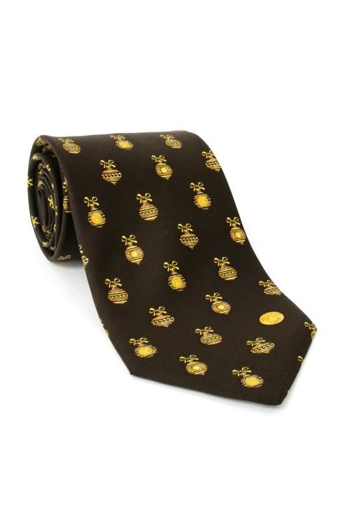 Versace Mens Tie 100% Silk Brown Made in Italy  