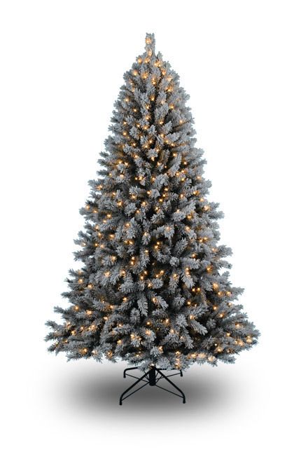 7FT ARTIFICIAL SNOW COLORED X MAS TREE + LIGHTS  