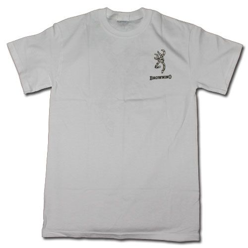 White Browning Buckmark Snake T Shirts   Logo Pattern Snake  