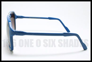 RETRO Celebrity Sunglasses Unique Oversized Square Design BLUE