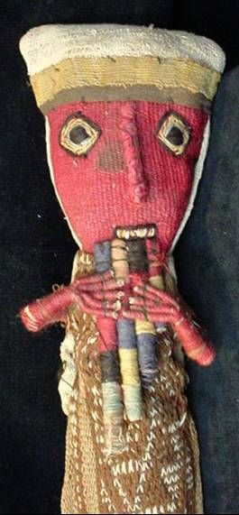 Antique Peruvian Peru Tribal Mummy Cloth Doll Musician  