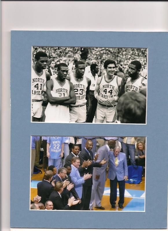 UNC TAR HEELS JORDAN 1982 TITLE POSTGAME & 100 YEAR PIC  