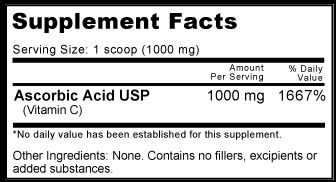 VITAMIN C ASCORBIC ACID POWDER 500 GRAMS 649908230715  