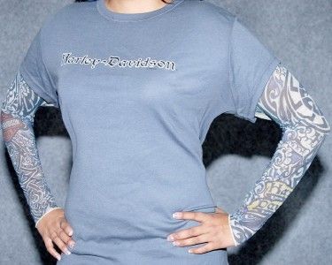 HARLEY DAVIDSON WOMENS TRIBAL WAVE TATTOO SLEEVE L/S SHIRT TOP 3X NWT 