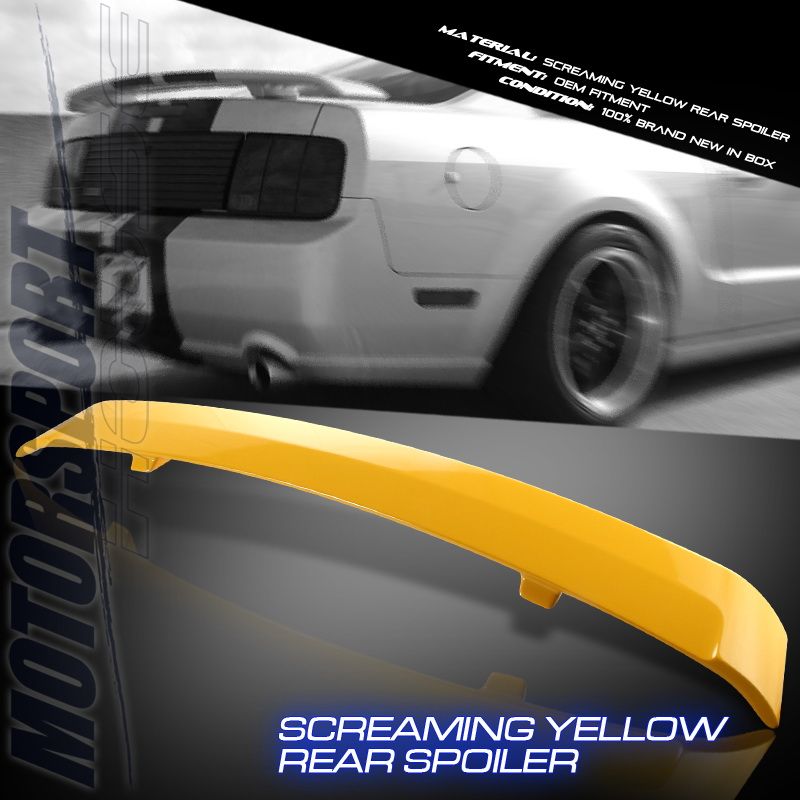 2005 2009 FORD MUSTANG GT SCREAMING YELLOW REAR SPOILER  