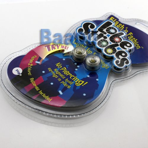 Magnetic Strobe Light Clip On LED Earrings Flashing party Christmas 