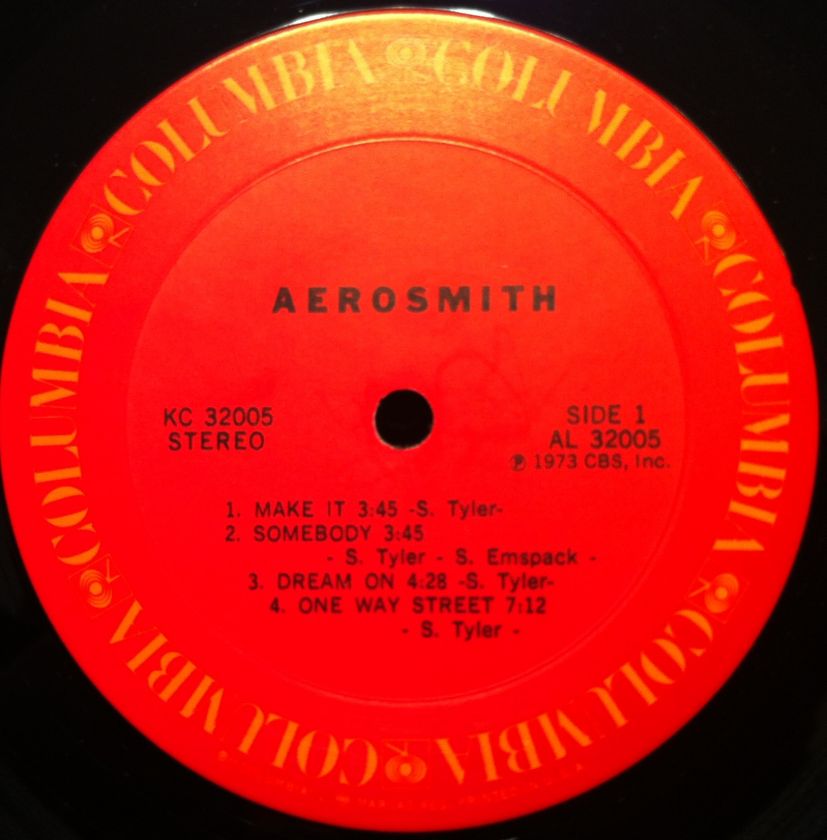 AEROSMITH s/t debut LP VG+ KC 32005 Promo 1973 1st Press Orange CBS 