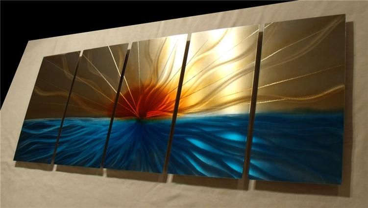 Sunset ABSTRACT METAL Wall ART Painting  