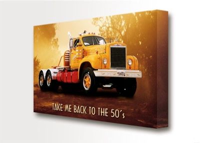 MACK TRUCK B MODEL CANVAS ARTPRINT 41 x 61cm Framed  