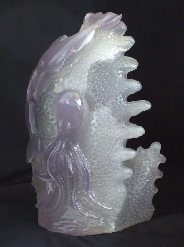 TOP ART WORK COLLECTBIE  BIG AGATE HAND CRAVING OCEAN LIFES OCTOPUS 