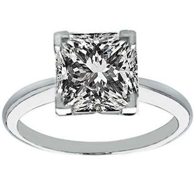 60CT F VS1 EGL CERT SQUARE PRINCESS CUT SOLITAIRE RING  