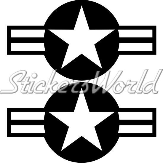 US AirForce Roundel USAF NAVY USMC ARMY 6,3 Sticker x2  