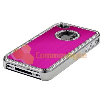 Pink Luxury Bling Diamond Aluminium Hard Case+PRIVACY Filter for 