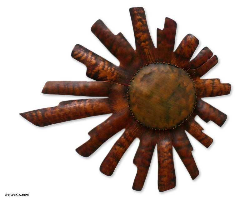 RUSTIC FIERY SUN~Mexico Handmade METAL ART Wall Decor  