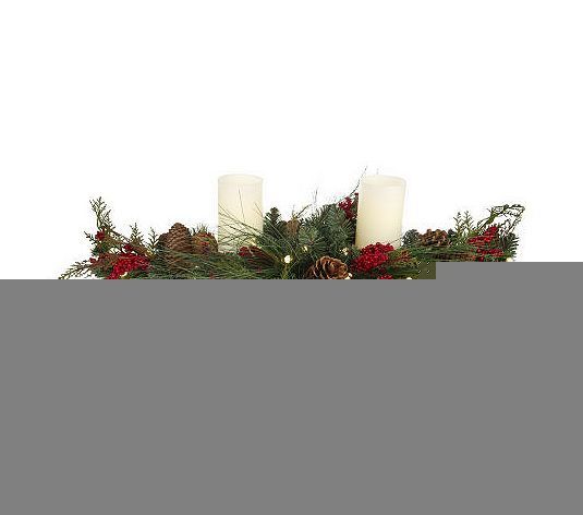 Bethlehem Lights Battery Operated 36 Double Candle Centerpiece RED 