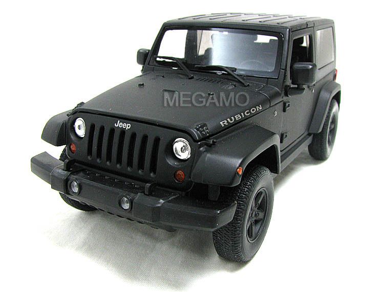 24 Cool Matt Black Jeep Wrangler Rubicon Welly  