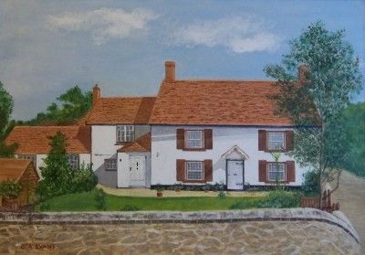 QUALITY VINTAGE COUNTRY HOUSE OIL PAINTING BY G.A EVANS  