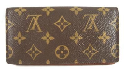 AUTHENTIC LOUIS VUITTON Monogram Logo Canvas Checkbook Wallet 