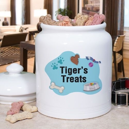 Unique Personalized Dog Treat Ceramic Jar  