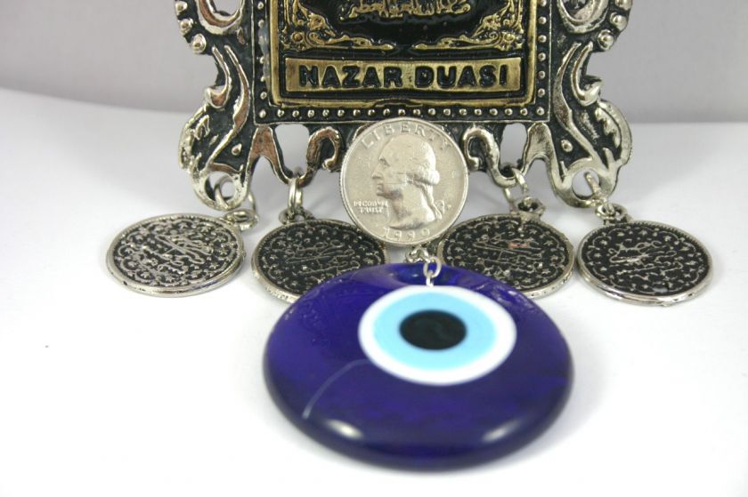   ALPACA TASSELS BLUE EVIL EYE GLASSES ARABIC WRITE PENDANT,,  